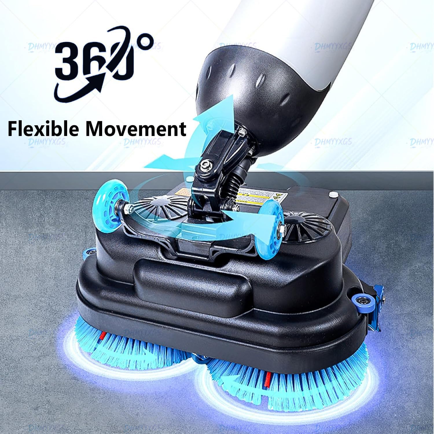 Máquina Fregadora Secadora Industrial Sin Cable,240 RPM con Cabezal Succión 360°,Autonomía Prolongada,Limpieza Profunda para Pisos Comerciales Y Superficies Duras White