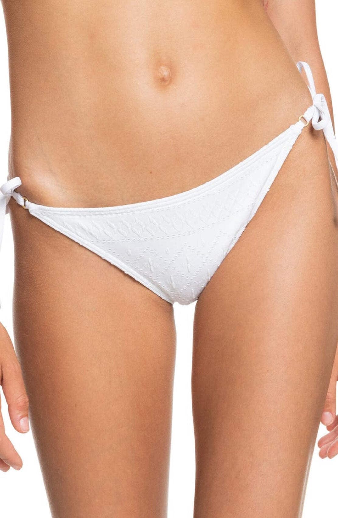 Bikini Roxy Quiet Beauty blanc éclatant XL maillot de bain avec nouettes - 7