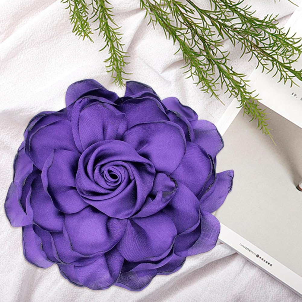 CREATCABIN 20Cm Grote Bloem Broche Paars Extra Grote Camelia Broche