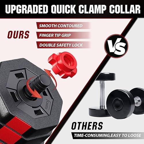 Miniatura 5 de Adjustable Dumbbell Set, 40lbs Free Weights with Connector, Convertible Dumbbell Barbell Push-up Stand Set, 3 in 1 Home Gym Fitness Weight Set for