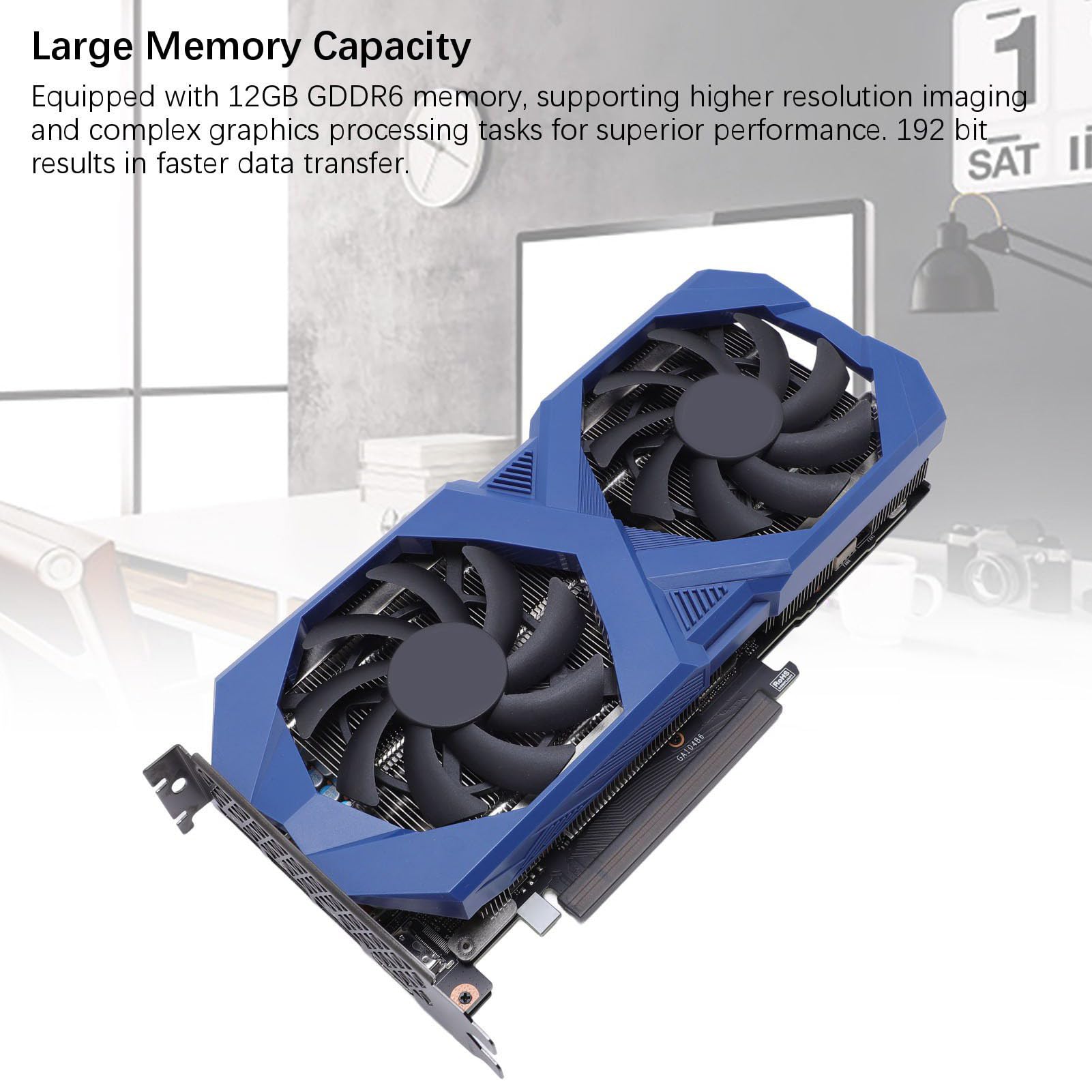 LICAEVEY 3060 Gaming Graphics Card, Dual Fan Graphics Card, 12 GB 192 -bitowa Karta Graficzna, 1320 MmHz 15000 MHz, Interfejs Displayport Interfejs Wyświetlacza HD Multimedia na Komputer