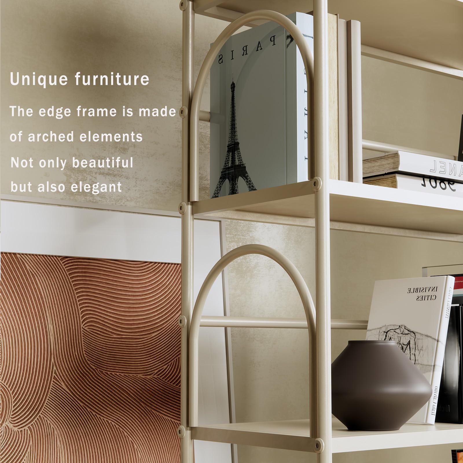 BUZUEY 5 Tier Bookshelf, Tall Bookcase Shelf, Modern Open Book Rack ...