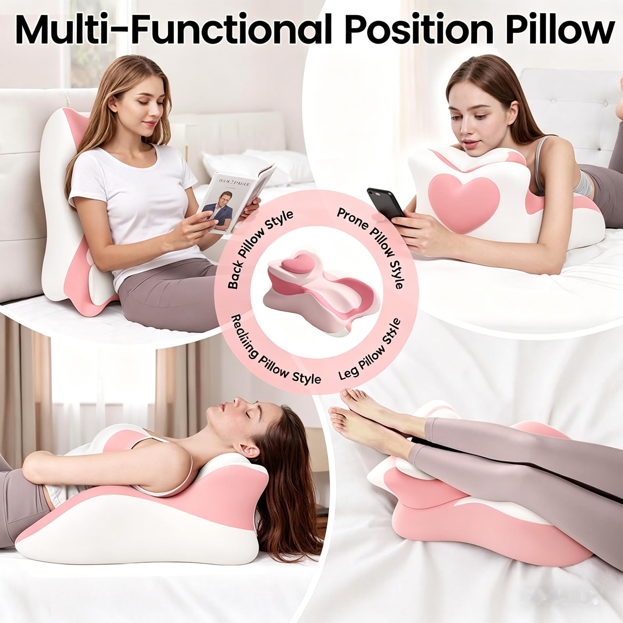 Memory Foam Keilkissen, Lesekissen & Lendenkissen,Entspannungskissen für Bett, Sofa und Boden,Orthopädisches Stützkissen gegen Rücken- und Nackenschmerzen