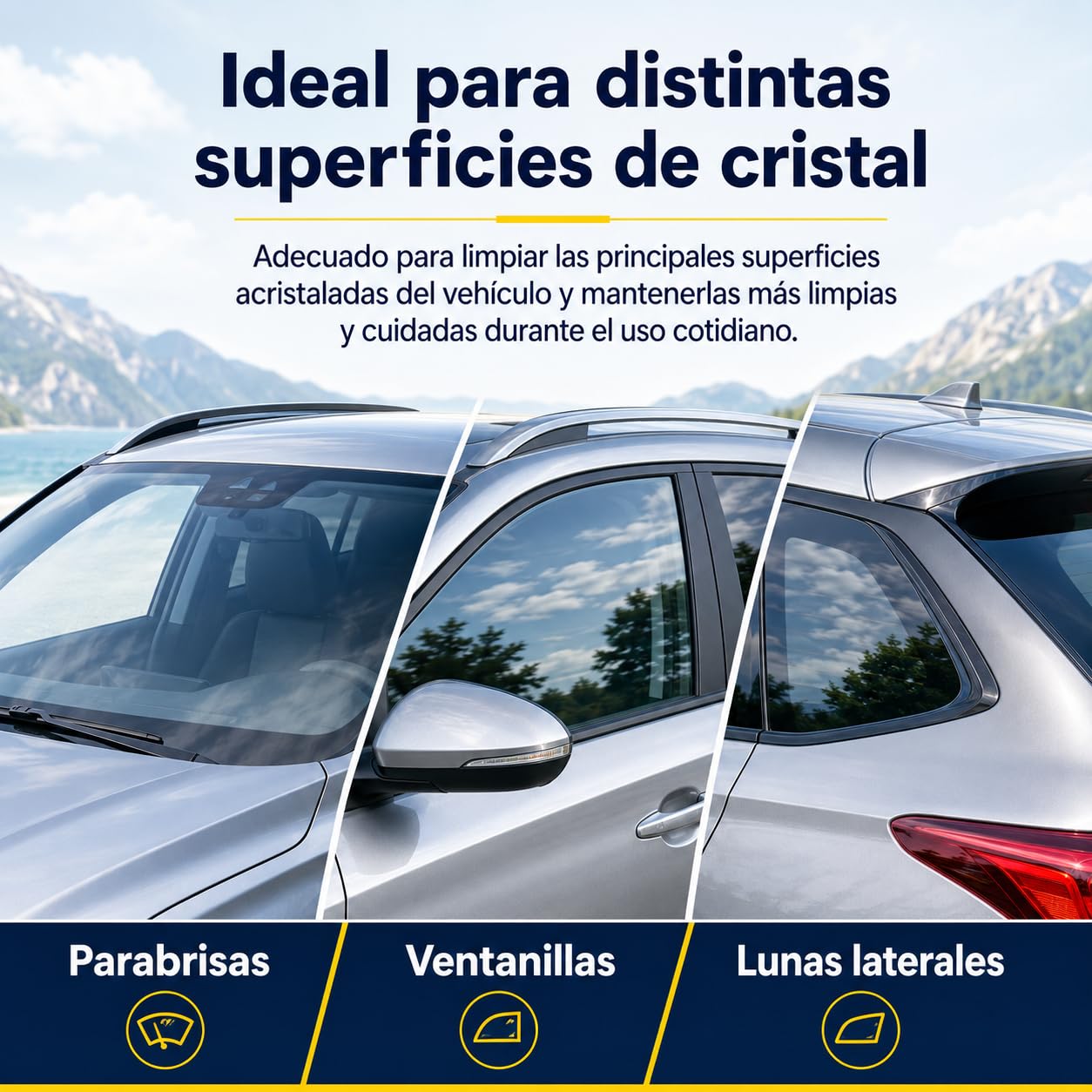 Limpiador de lunas 100 ml, esponja mágica para coche, pack de 12