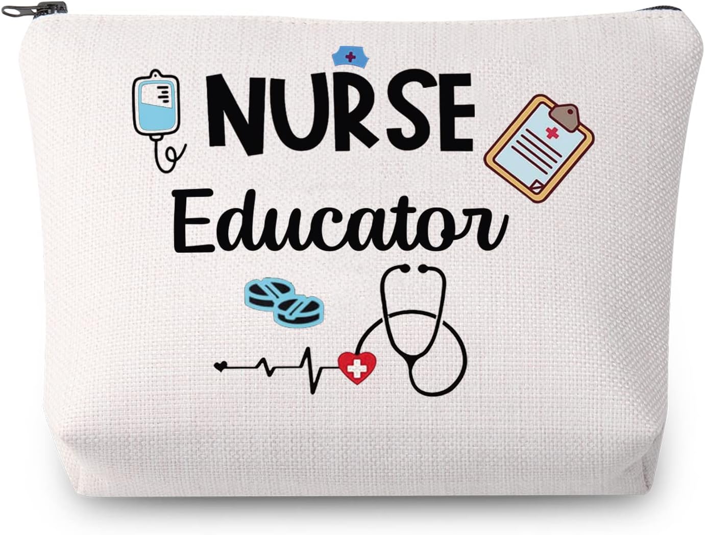 JYTAPP Nurse Makeup Bag Certified Nurse Educator Gift Nursing Instructor Zipper Pouch Cosmetic Bag Nursing Instructor Clinical Nurse Educator Gift image 5