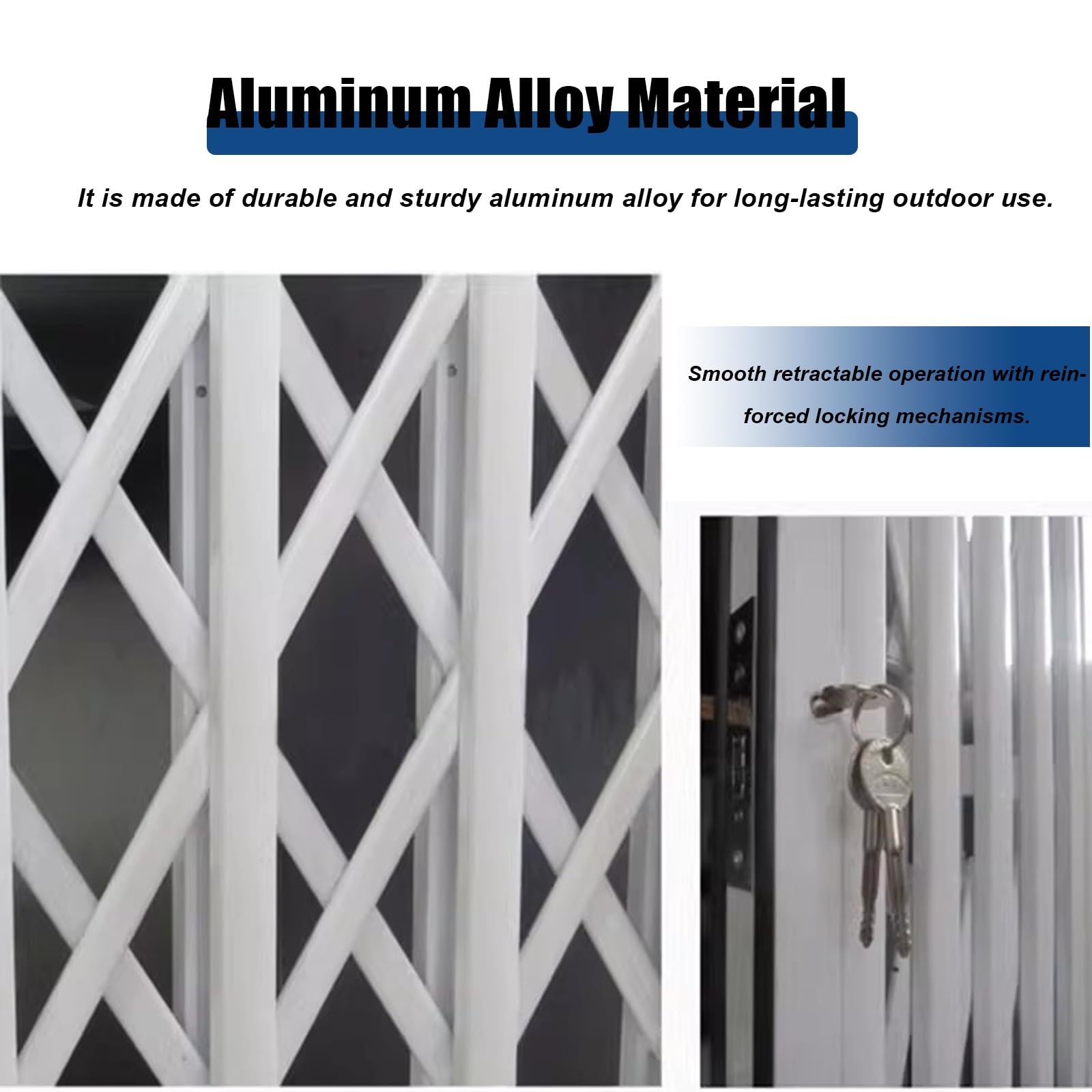 Rejas de seguridad para ventanas en el hogar. Rejas plegables de aluminio con cerradura. Barras antirrobo para el hogar, balcón y locales comerciales.(W70xH60cm/28x24in)