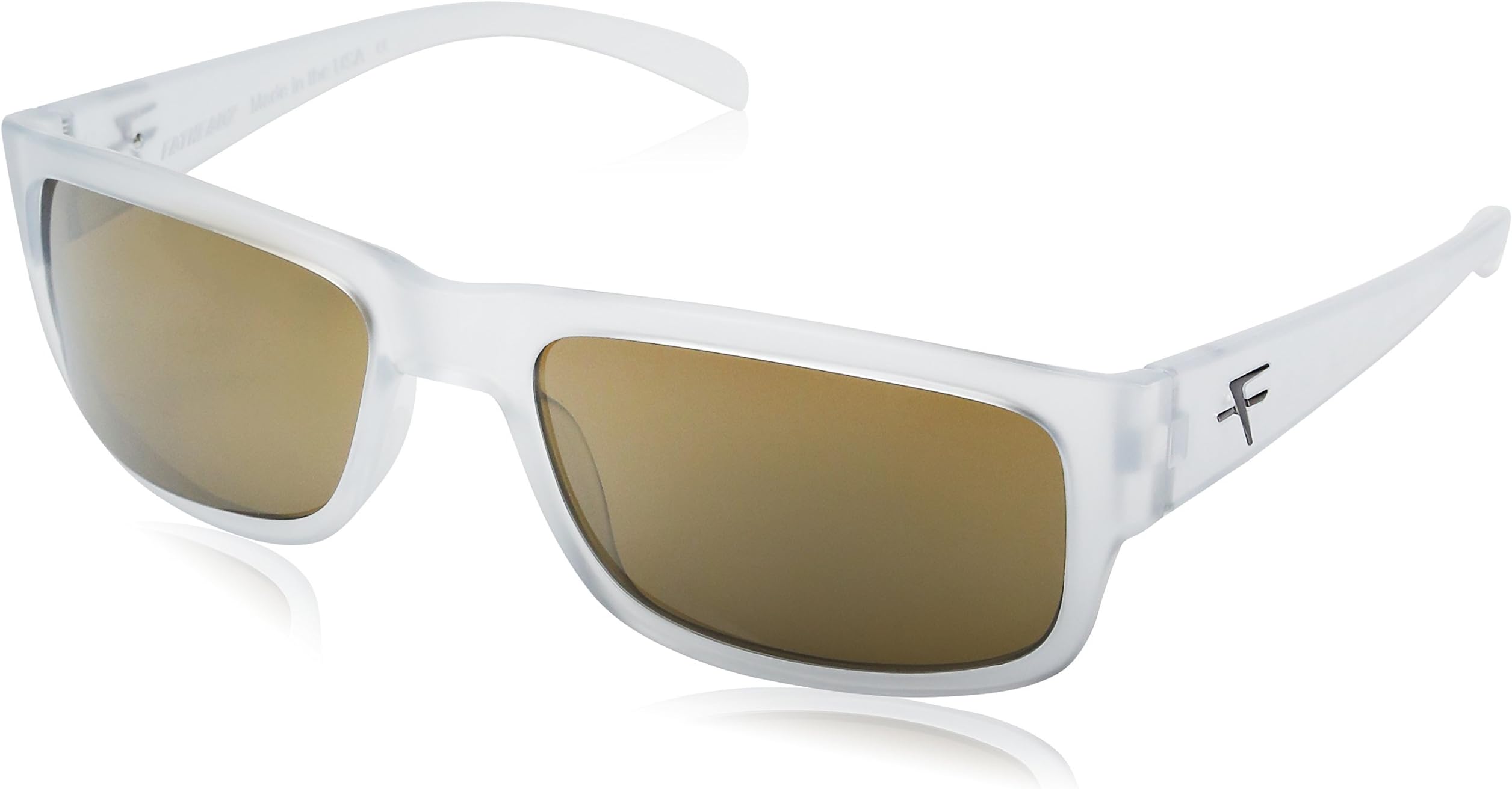 Fatheadz Eyewear Men's Modello V2.0 FH-V031-4BR Polarized Rectangular Sunglasses, Clear, 63 mm