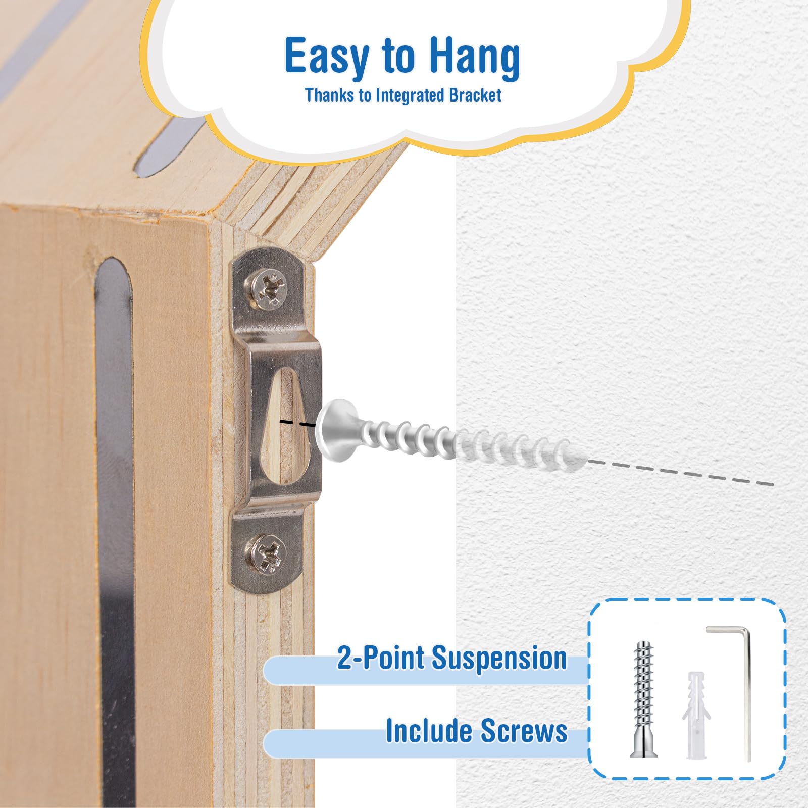 Todeco Étagère Magnétique en Bois, pour Tonie Box et Tonies, Petit Octogone | Jusqu'à 60-70 Tonies, Compatible avec Station de Charge, Murale ou à Poser, Matériel de Montage Inclus, pour Chambre Enfant