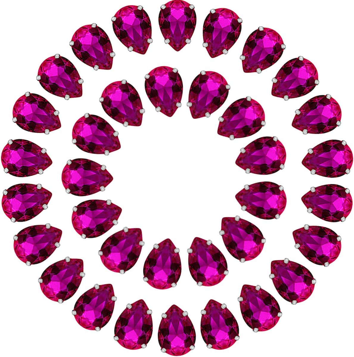 Amazon.com: Teardrop Rhinestones 50 PCS 13x18 mm Flatback Rhinestones ...