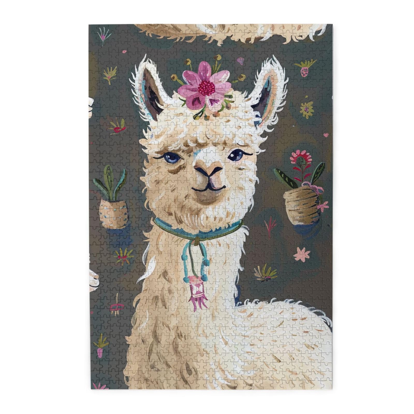 Puzzle da 1000 pezzi con lama di alpaca, per adulti, gioco rompicapo per la casa, regalo decorativo per la casa (75 x 50 cm)