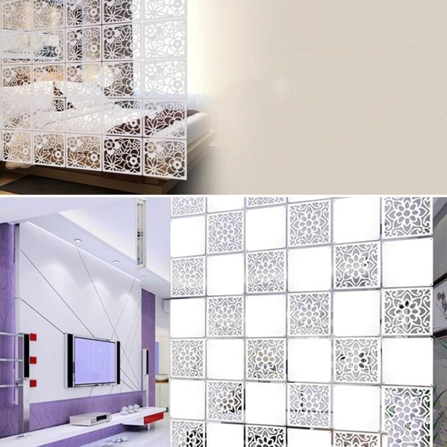 Amazon｜パーテーション 衝立 部屋 仕切り 間仕切り 天井から吊るす部屋の仕切りパネル、壁の仕切り、半プライバシースクリーン 、寝室/キッチン/店舗/レストランブース/オープンスペース用の薄手の仕切り、くり抜き木製プラスチックパネル(Natural a,2Pcs)｜間仕切り  ... 吊り下げ式間仕切り、DIYホームパーティション装飾、中空スクリーンパーティションポータブルウォール、リビングダイニングシッティング装