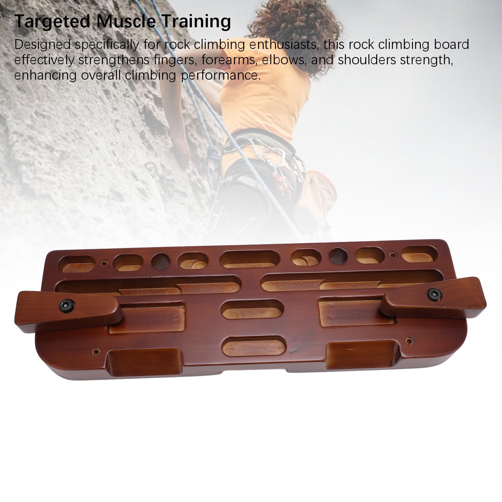 RiToEasysports Hangboard de madera para escalada con diferentes tamaños de agujeros para entrenamiento de fuerza