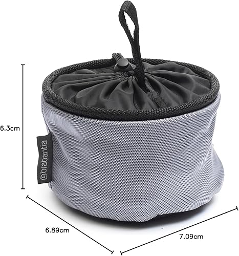 Miniatura 8 de Brabantia Bolsa de almacenamiento compacta con lazo para colgar y cordón de cierre (gris) Organizador de ahorro de espacio para alfileres de ropa,