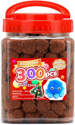 Vista 27 de Iooleem Pompones rosados – Tamaño surtido, 1200 piezas con ojos móviles, opciones de purpurina, perfectos para artes y manualidades