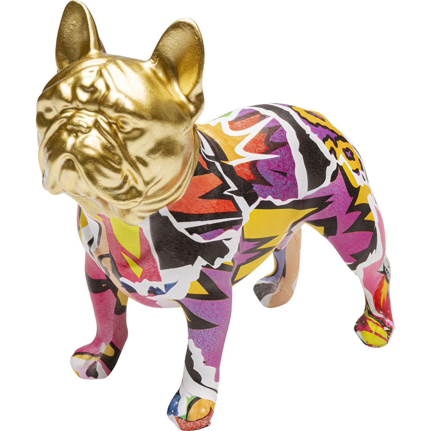 Kare Design Deko Figur Graffiti Dog, Mehrfarbig, Handbemalt, Jedes Stück EIN Unikat, Tiermotiv, Accessoire, Wohnzimmer, Deko für Regale, Sideboards, 15x8x16 cm (H/B/T)