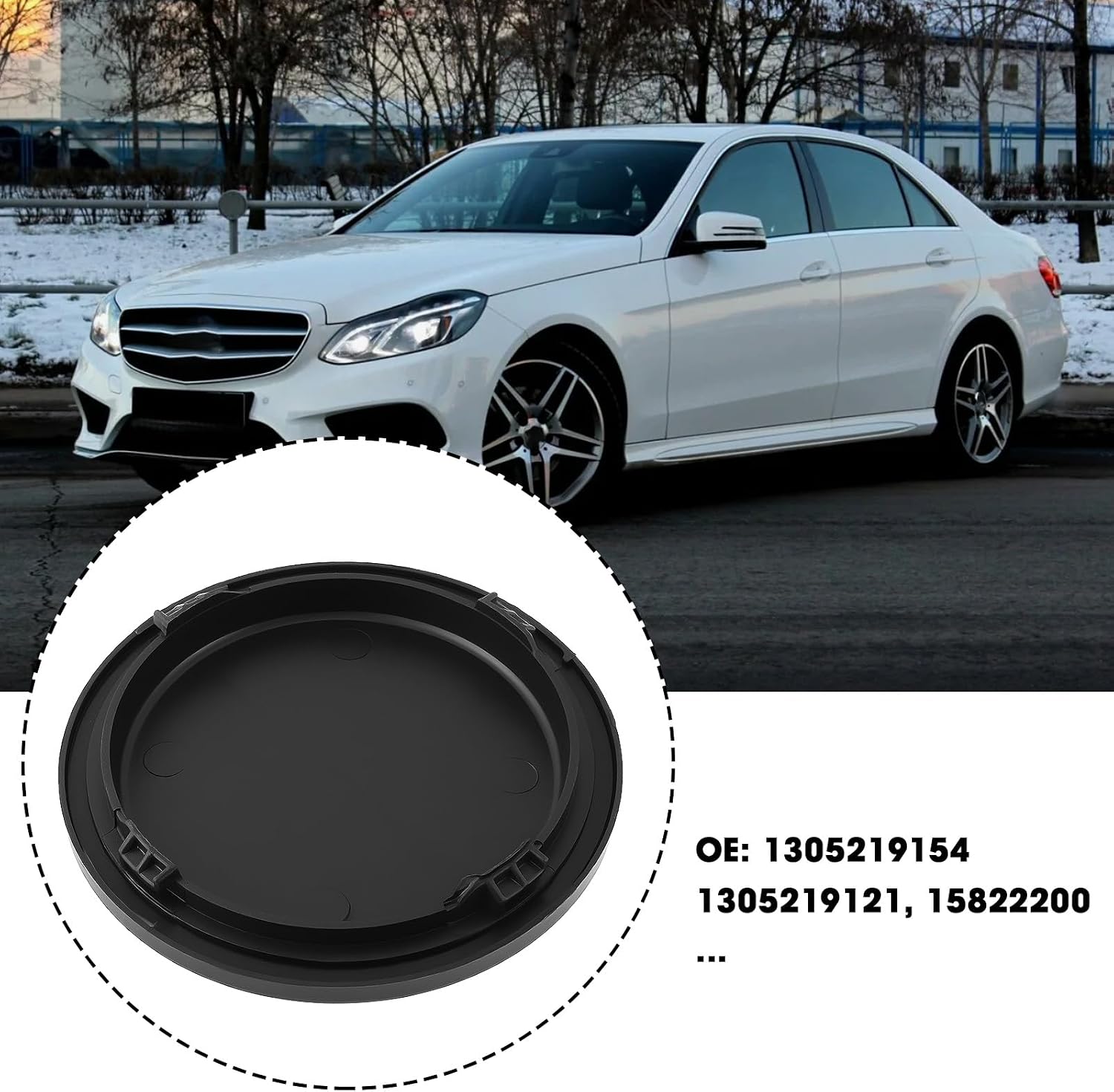 Car Headlight Dust Cap 1305219154 Low Beam Light Cover 1305219121 Compatible with Mercedes E300 S400 SL260, 120mm