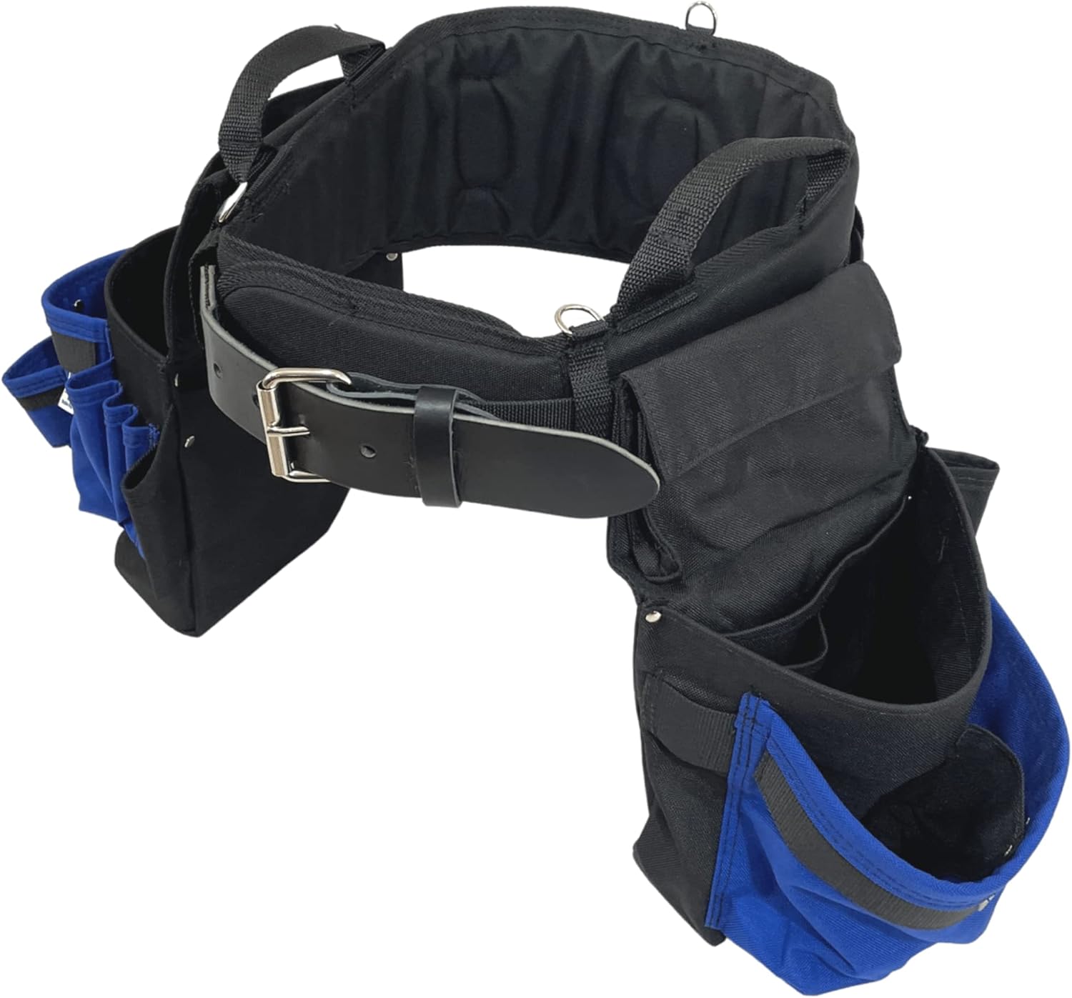 BOULDER BAG Professional Pro Framer MAX Combo with Comfort Back Support Tool Belt, Leather Belt Buckle, Heavy Duty, Blue (Medium 28-32 Inches), Made in US