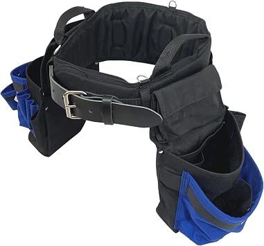 BOULDER BAG Professional Pro Framer MAX Combo with Comfort Back Support Tool Belt, Leather Belt Buckle, Heavy Duty, Blue Medium 28-32 Inches, Made in US