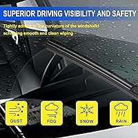 Vista 3 de ANIKLUIM® Juego de limpiaparabrisas de 24 pulgadas + 20 pulgadas con limpiaparabrisas trasero de 11 pulgadas, repuesto automotriz (paquete de 3)