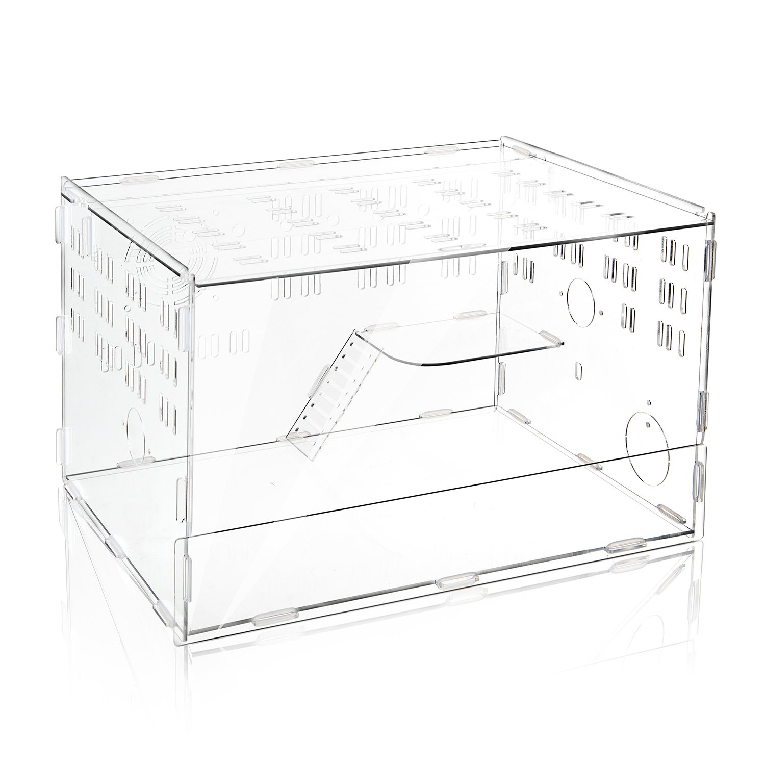 crystal-zoo Crystal Acrylic Hamster Single Layer Pet Cage Large