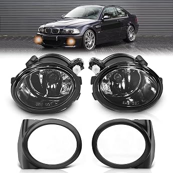 Fog Light for BMW E46 E39 M-Tech Bumper M Sport Package 3 Series 5 Series M3 M5 09/2000-12/2007 HB SDN WGN CPE CONV Black