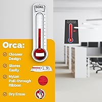 Vista 6 de Termómetro de recaudación de fondos y tabla de objetivos Termómetro de objetivos de borrado en seco montado en la pared Tablero gigante