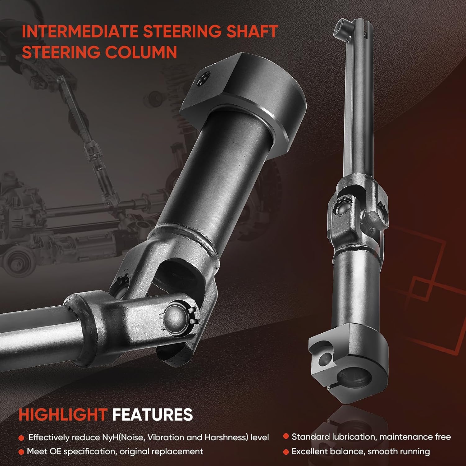 Steering Column Intermediate Shaft Assembly Compatible with Dodge Ram/Ram 2500 3500 2009-2020, Lower Steering Shaft Replaces 5057596AB 5057596AA, Eliminate Steering Clunk and Loose Wheel