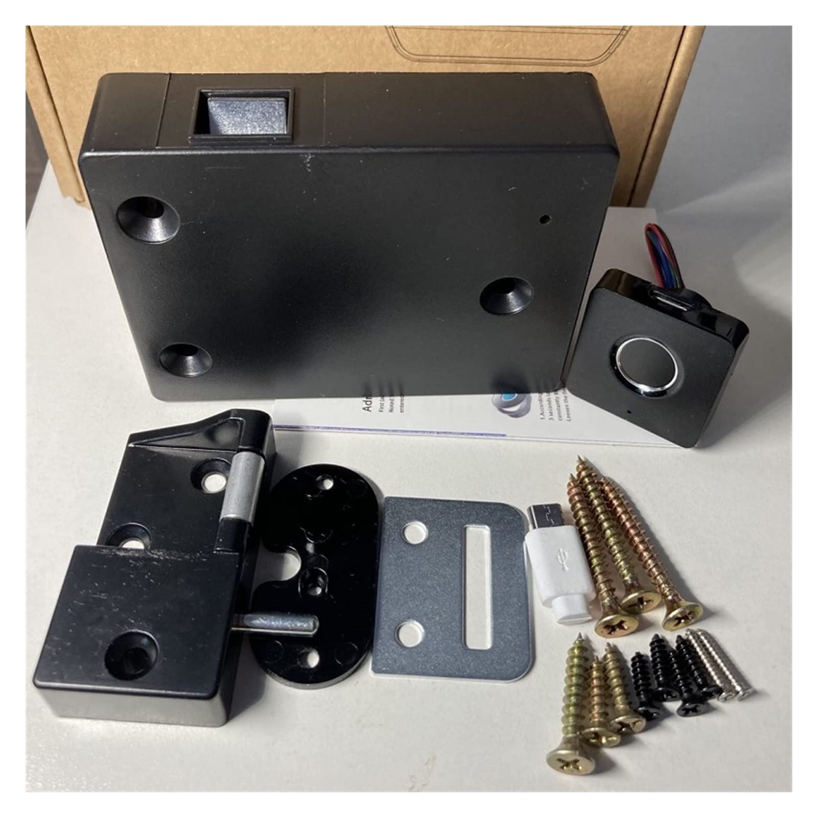 Serratura Smart, Serrature for Impronte digitali elettroniche Intelligenti for cassetti,Smart Lock Facile da Installare(Black Lock Set)