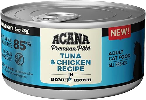 Miniatura 8 de ACANA Paquete de 12 variedades de paté premium Receta de salmón y pollo (6) + receta de atún y pollo (6), 3oz