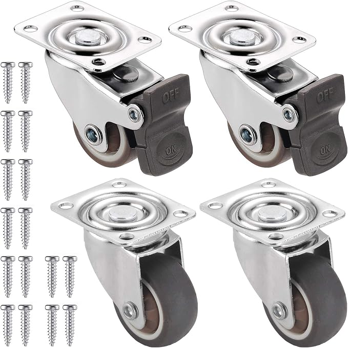 3 Set 80 mm SL Möbel Rollen Transportrollen Schwerlastrollen Lenkrollen 2 Bremse