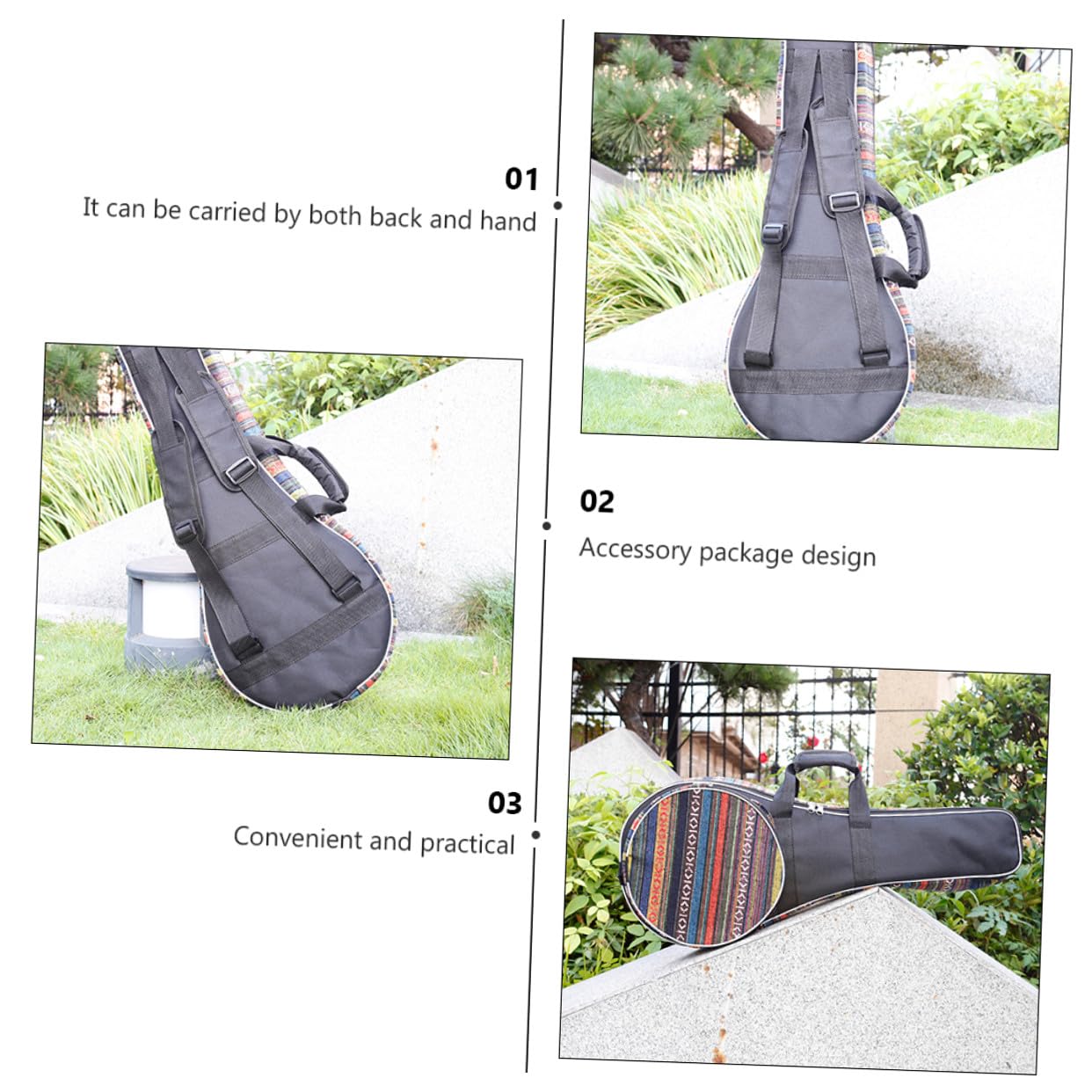 Mipcase Zaino Musicale Stile Nazionale Per Mandolino, Custodia Imbottita Manico Comodo e Spallacci, Borsa Portaoggetti Resistente Per Trasporto e Protezione Strumenti