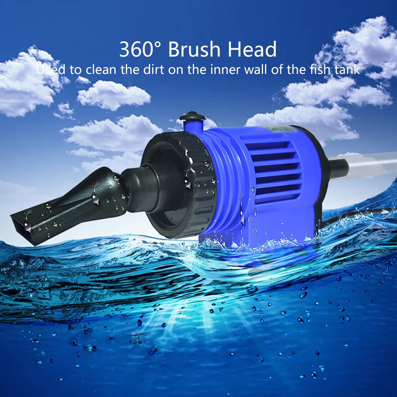 Limpiador Eléctrico De Peceras, Artículos para El Mantenimiento del Agua del Acuario y Limpieza De Peceras, Incluye Aspirador De Grava para Facilitar El Cambio De Agua(16W)