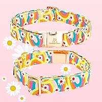 Vista 100 de Lionheart glory Collar de perro con bandera estadounidense, collar de flores para perro del 4 de julio, resistente y ajustable, collar patriótico