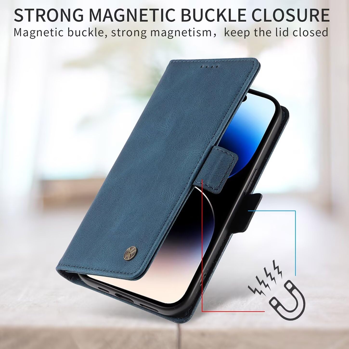 ILING Cover per Realme 14X 5G / Realme C75 4G, [Protezione Anticaduta di Grado Militare] Traslucida Matte Sensazione di Tocco Ultra Sottile Antiurto Custodia con Anello Supporto (Blu Reale