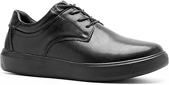 OrthoComfoot Men's Orthopedic Wide Leather Dress Walking Shoes: Comfortable Arch Support Oxfords for Plantar Fasciitis, Orthotic Casual Business Work Shoes for Foot and Heel Pain Relief