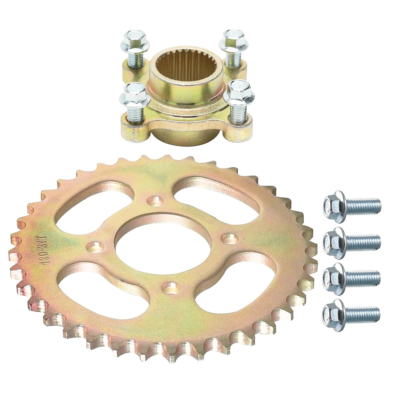 420 48mm 37T Rear Chain Sprocket & Hub Adapter for 32" Axle Go Kart ATV Quad Buggy 4 Wheelers DIY Mini Bike Drift Trike Golf Cart