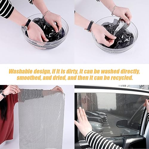 Miniatura 4 de Parasol para ventana lateral de automóvil, 4 calcomanías de película estática para protección contra rayos UV, protector de privacidad, reutilizable