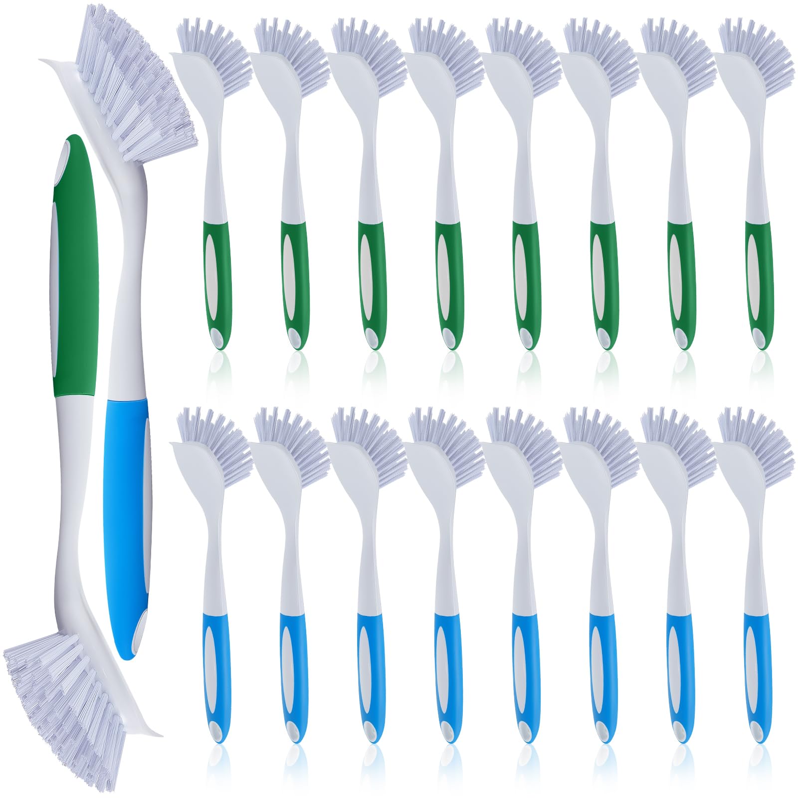 Hsei 20 Pcs Kitchen Scrub Dish Brush Bulk, Blue, Green