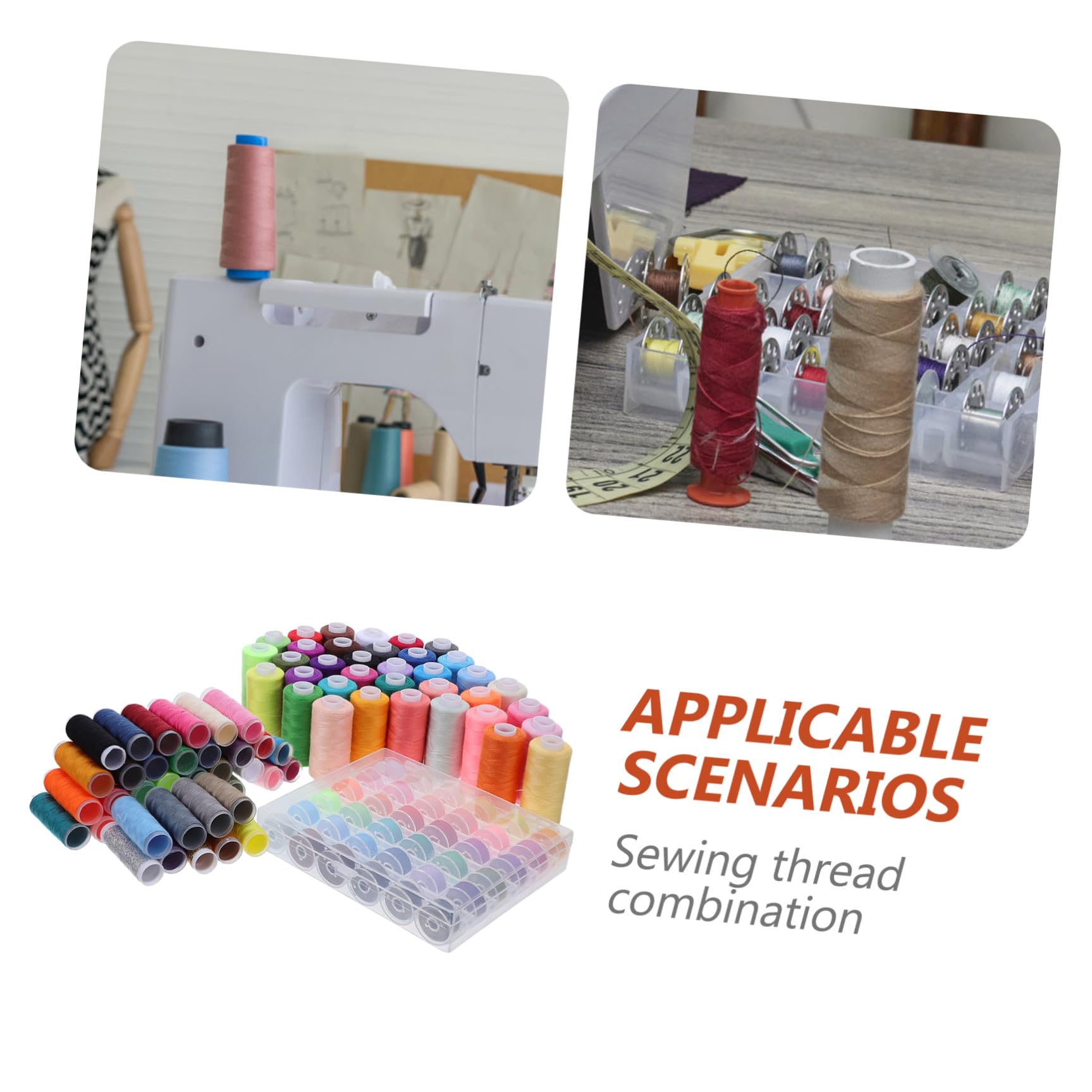 Kit de Hilo de Coser de 111 Piezas con 39 Colores de Hilo para Máquina de Coser y 36 Bobinas de Poliéster con Portabobinas, Adecuado para Reparaciones Hogar