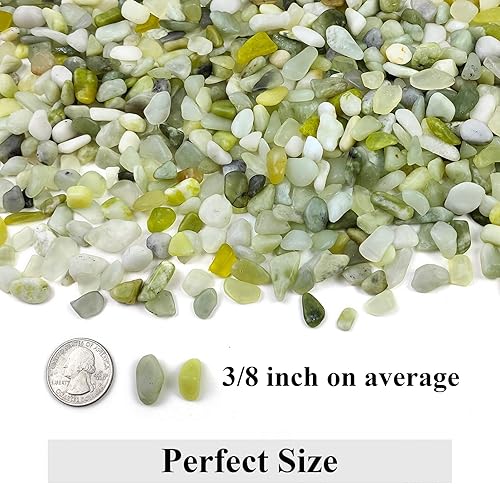 Miniatura 8 de FANTIAN Piedras pequeñas de gravilla de jade de 2 libras para plantas de interior, rocas decorativas de río de 38 pulgadas para suculentas, plantas