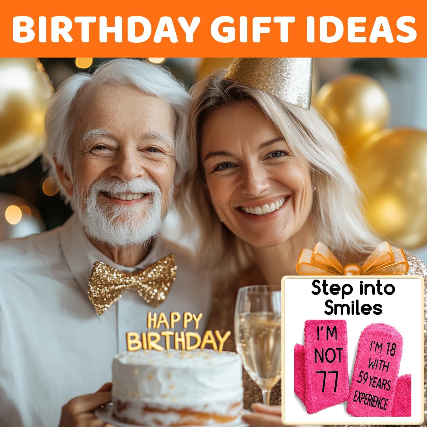 HAPPYPOP 77th Birthday Gift for Women - Socks for 73 Year Old Woman, Older Elderly Women Her - Image 3