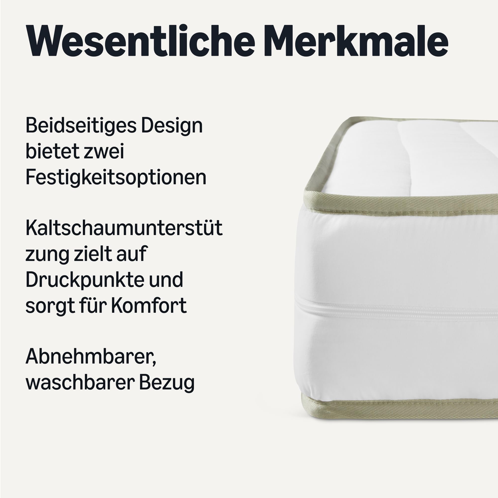 Amazon Basics Kaltschaummatratze, H2 & H3, 7-Zonen-Schnitt, Abnehmbarer & Waschbarer Bezug, ÖKO-TEX Zertifiziert, Vakuumverpackt, Höhe 18cm, 100cm x 200cm