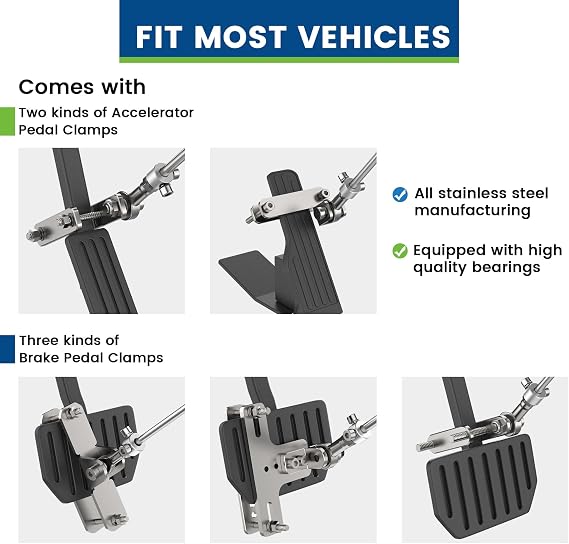 Nelyrho Hand Controls for Disabled Drivers with Fixed Pedal Assist Design