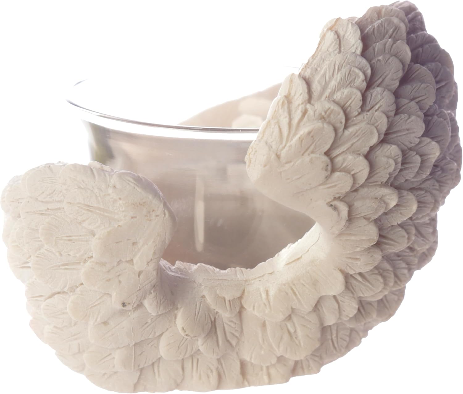 Puckator Angel's Wings Tea Light and Votive Candle Holder - Bathroom Fireplace Shelf Ornament - Tealight Holders - Glass - New Home Gifts - Living Room Accessories - Gothic Agel Gifts for Women