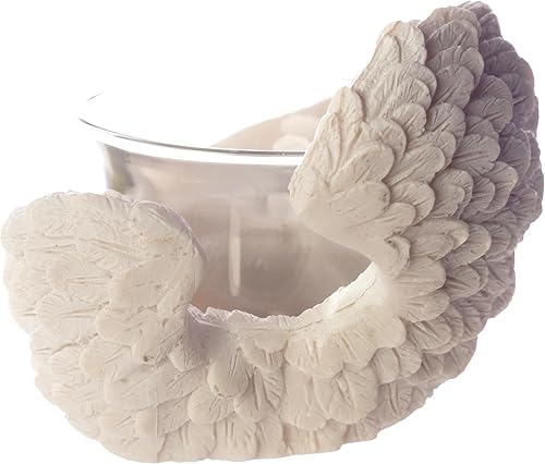 Miniatura 5 de Puckator Angel's Wings - Portavelas votivas y velas votivas, adorno de estante de chimenea de baño, portavelas de cristal, regalos para el hogar