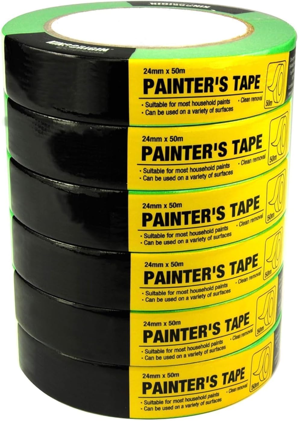 6 Rolls Multi use Painters Masking Tape,Multi use,Office Tape,School Tape,Painters Tape,Paint Roller,Masking Tape,Paint Masking Tape,0.94-Inch by 54.6 Yards, 50002A