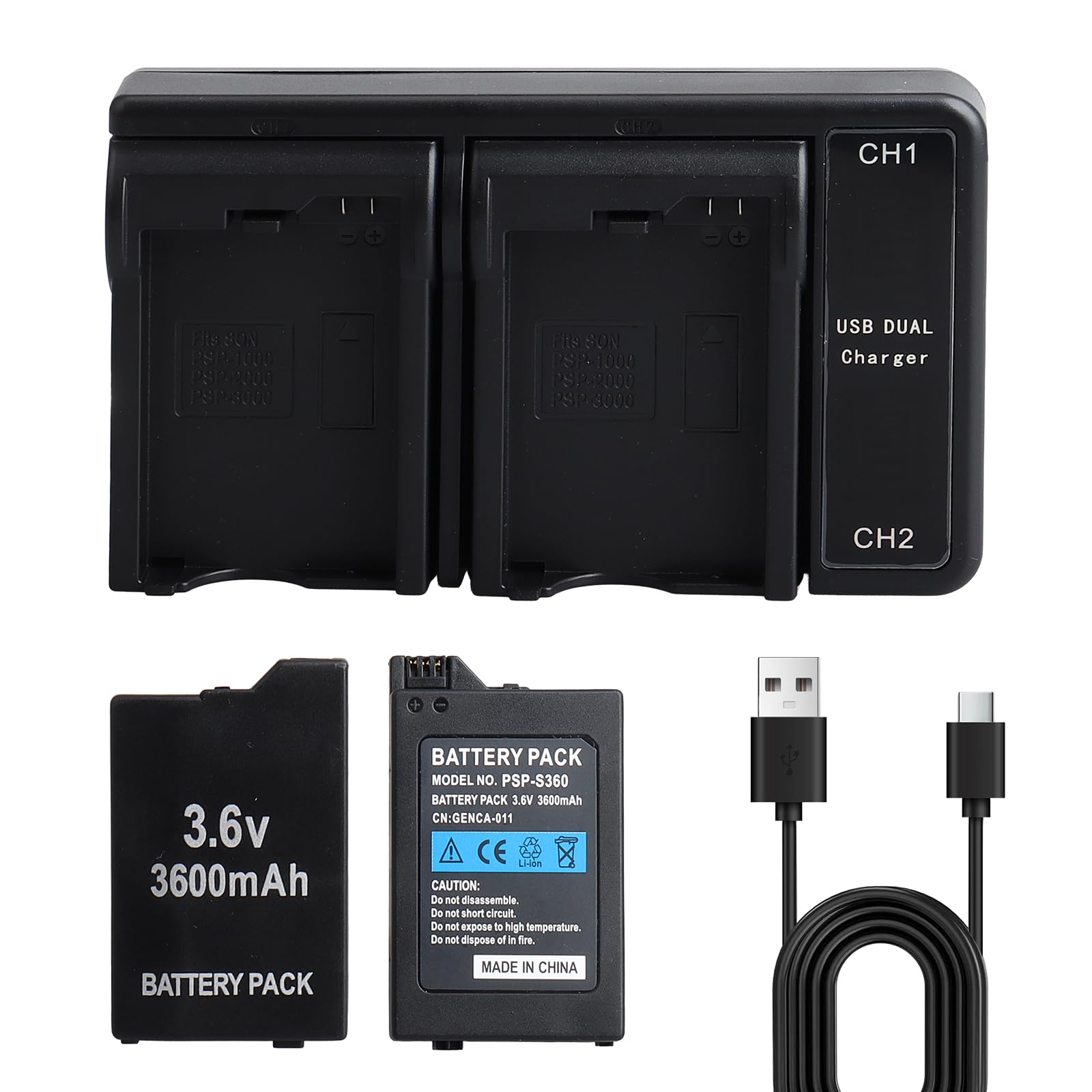 3600mAh PSP-S110 Batterie de Compatible avec Sony PSP-2000 PSP-3000 Batterie Compatible pour PSP-Slim & Lite (PSP-2000 / PSP-2004) pour Sony Console PSP 3000 (PSP-001 / PSP-3004)