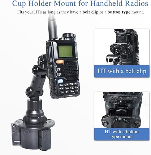 Miniatura 2 de Walkie Talkie Soporte de taza Soporte de micrófono con altavoz CB Radio Mic Hanger para Motorola Midland BaoFeng Yaesu HTS