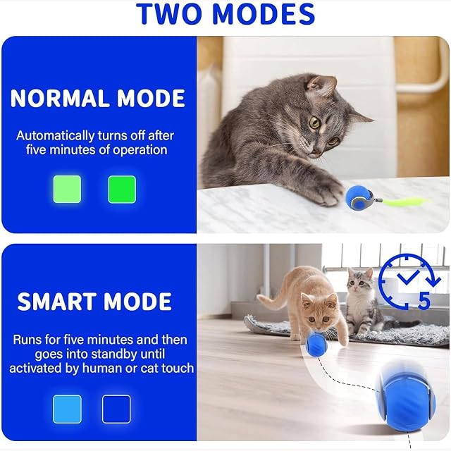 Foto 3 de 7 de Bola interactiva para gatos de juguete interactivo para gatos con carga USB