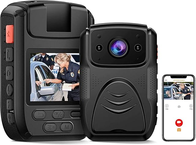 Bodycam Body Cam Mini with Microphone, 4K 30MP Full HD Small Camera Recorder, Loop Video, Waterproof, HD IR Night Vision, 8 Hours Continuous Recording, 170° Lens Angle, Wireless Connectivity
